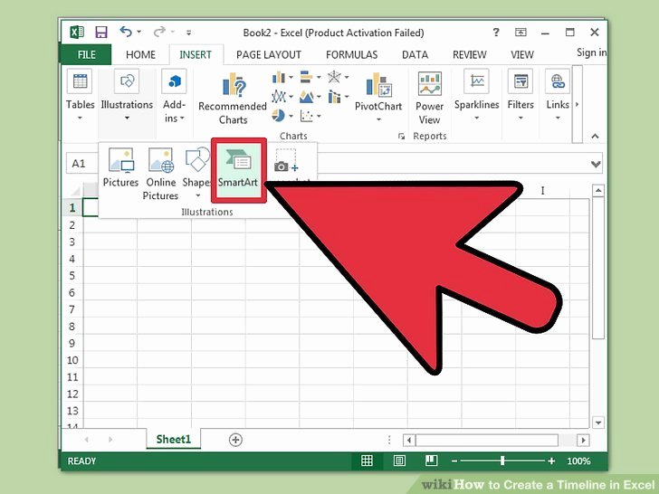Make A Timeline In Word Best Of 3 Ways to Create A Timeline In Excel Wikihow