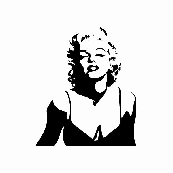 Marilyn Monroe Stencil Art New Black and White Marilyn Monroe Stencil