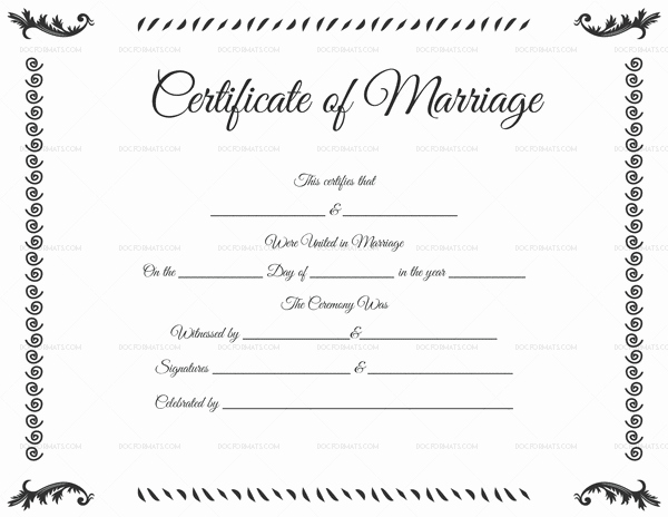 Marriage Certificate Template Word Beautiful Marriage Certificate Template 22 Editable for Word