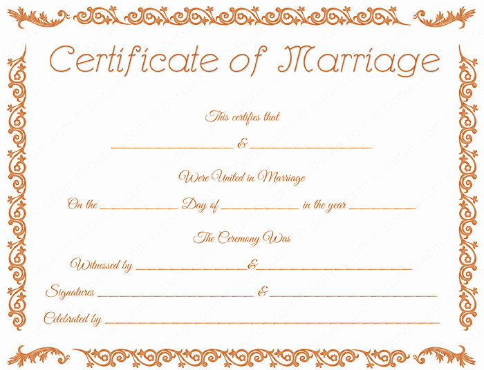 Marriage Certificate Template Word Beautiful Printable Marriage Certificate Template Dotxes