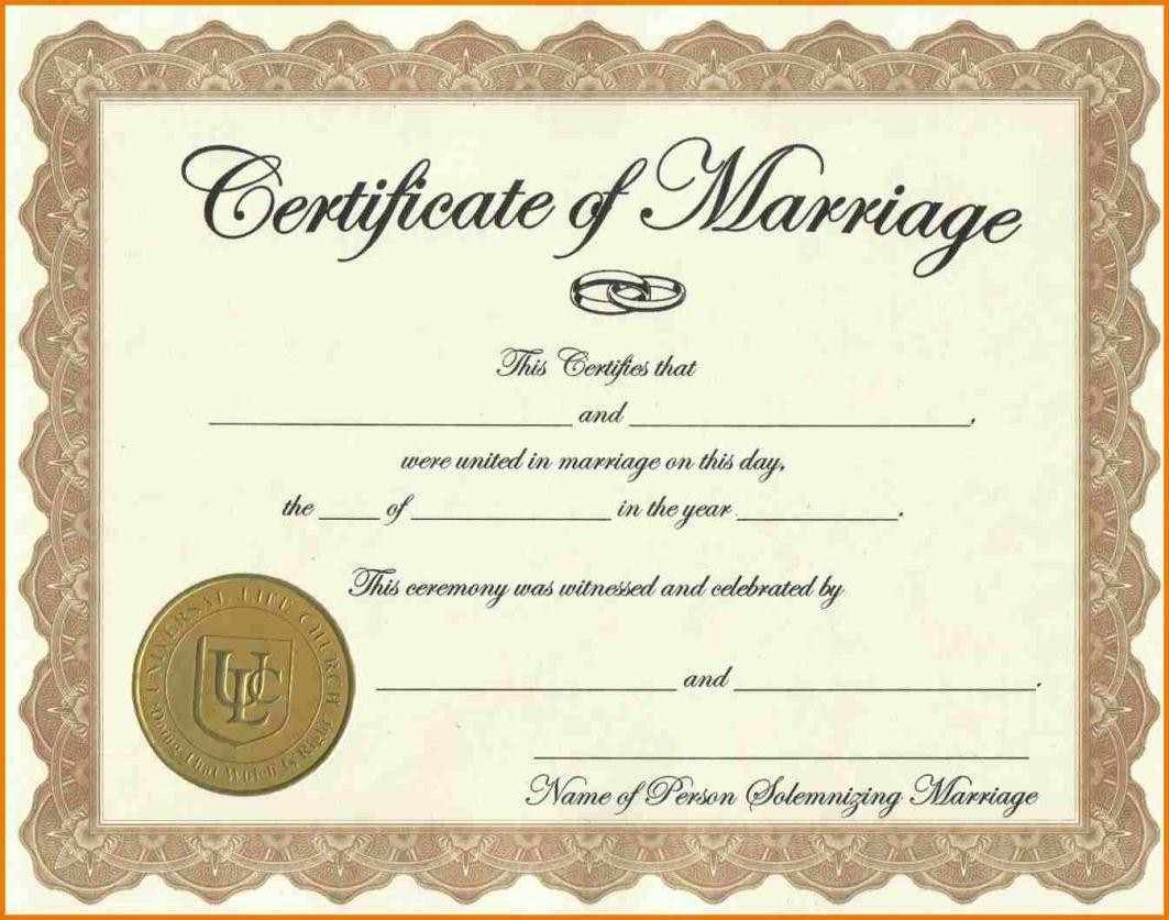 Marriage Certificate Template Word Inspirational Certificate Templates Sample Marriage Certificates