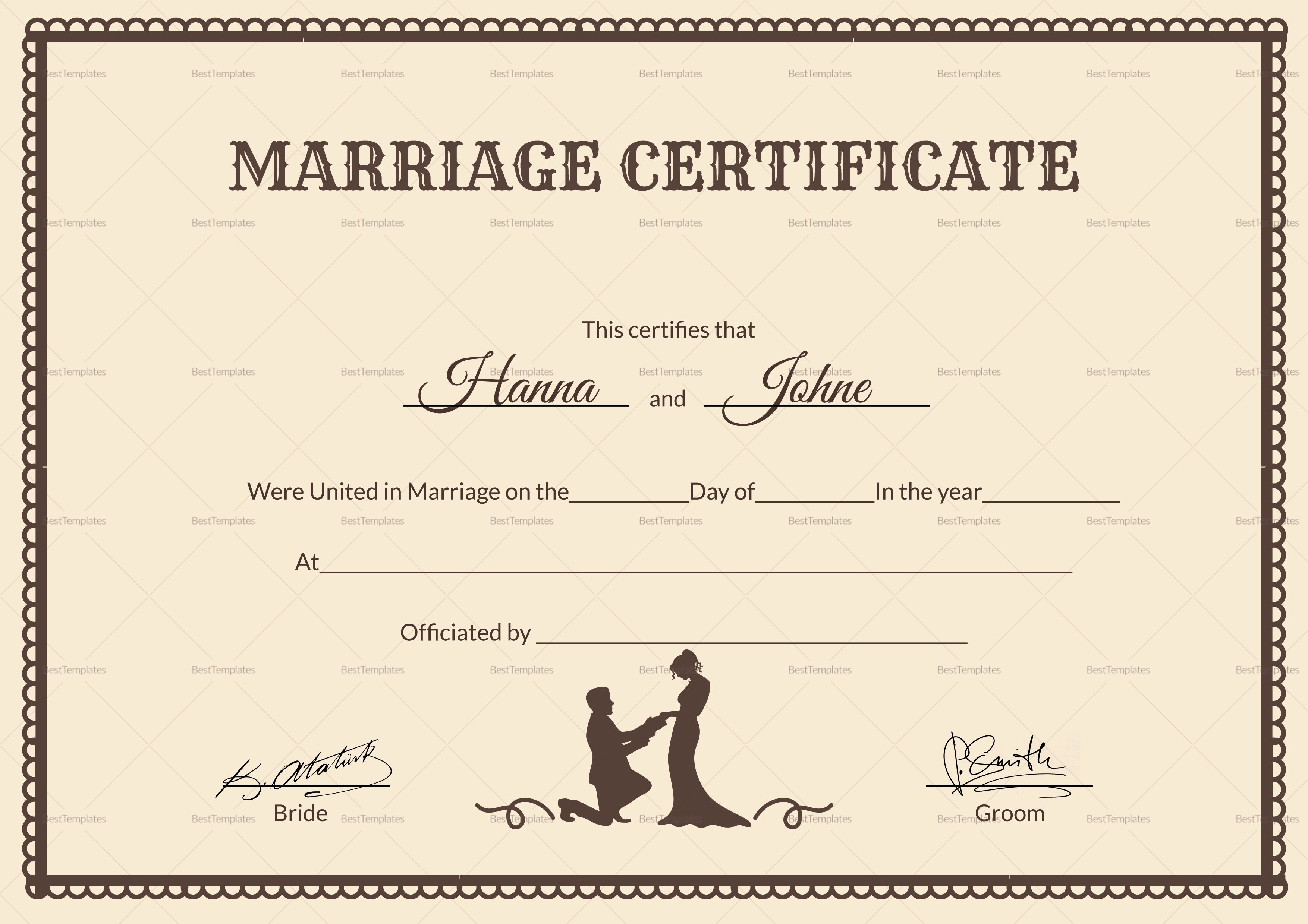 Marriage Certificate Template Word Inspirational Vintage Marriage Certificate Design Template In Psd Word