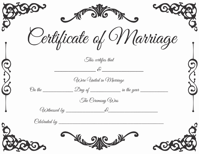 Marriage Certificate Template Word Unique Traditional Corner Marriage Certificate Template Dotxes