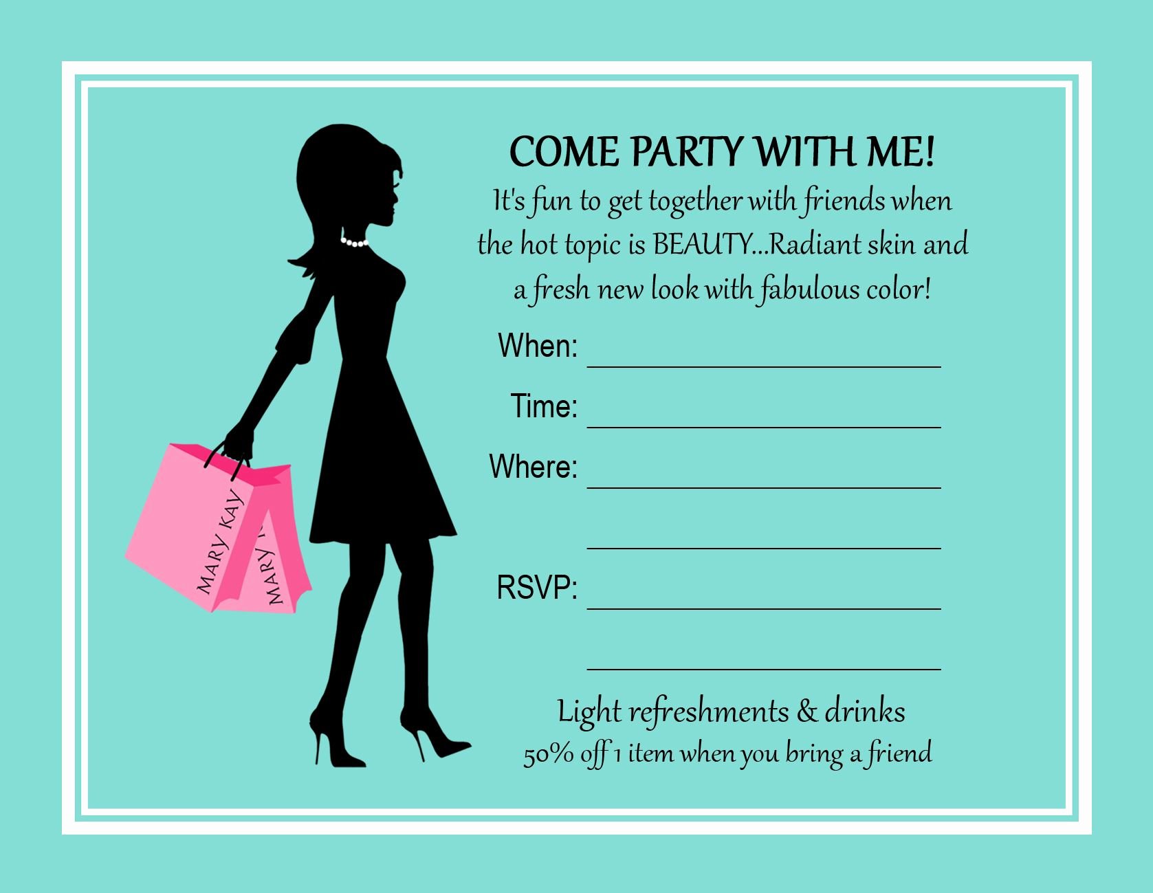 Mary Kay Party Invites Beautiful Printable Mary Kay Party Invitations Mary Kay Party