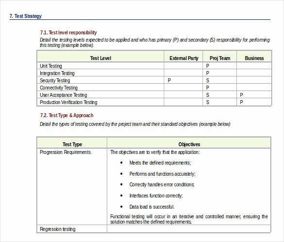 Master Test Plan Templates Beautiful 13 Test Strategy Templates – Free Sample Example format