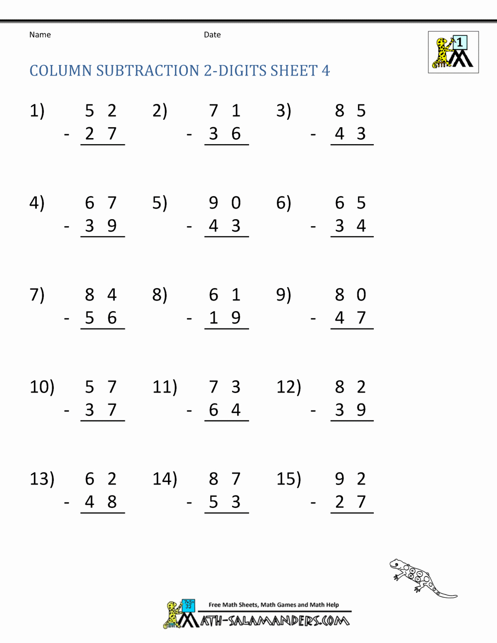 Math Addition and Subtraction Worksheets Inspirational 2 Digit Subtraction Worksheets
