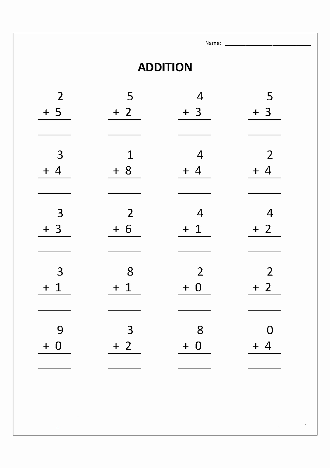 Math Addition and Subtraction Worksheets Lovely Free Printable Kindergarten Math Worksheets