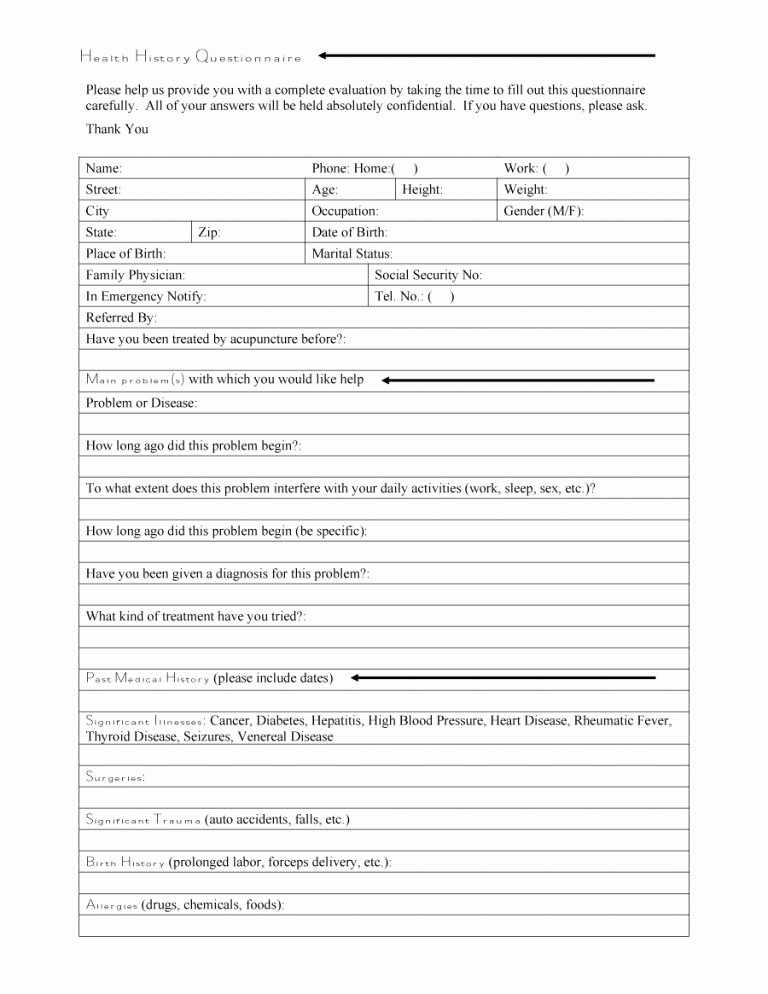 Medical form Templates Microsoft Word Awesome 67 Medical History forms [word Pdf] Printable Templates