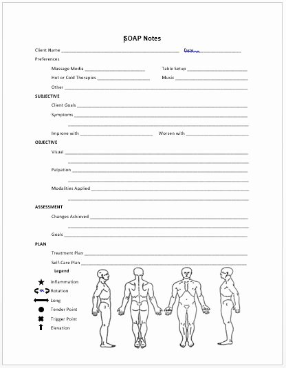 Medical soap Note Template Awesome Free Massage forms Of All Kinds