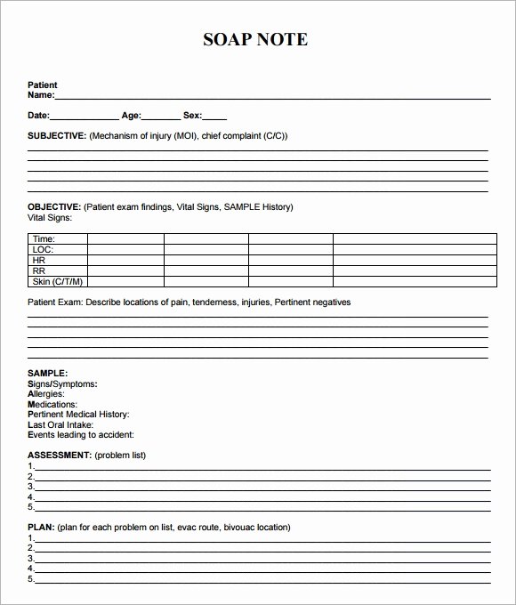Medical soap Note Template Luxury 9 Sample soap Note Templates Word Pdf