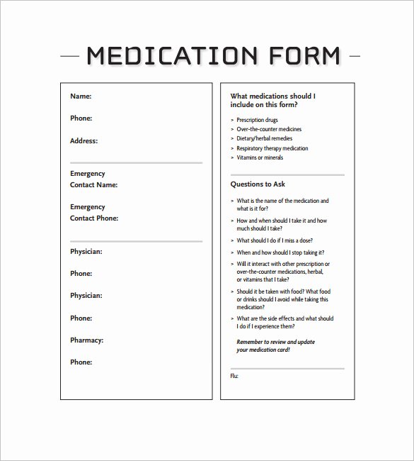 Medication Card for Wallet Awesome Template for Medication Card for Wallet