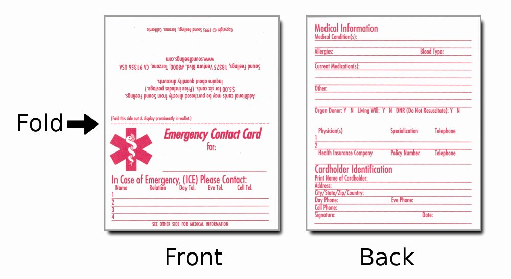Medication Cards for Wallet Luxury Emergency Medical Id Cards