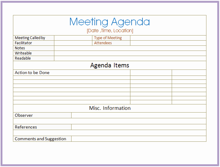 Meeting Minutes Agenda Template Awesome Basic Meeting Agenda Template formal &amp; Informal Meetings
