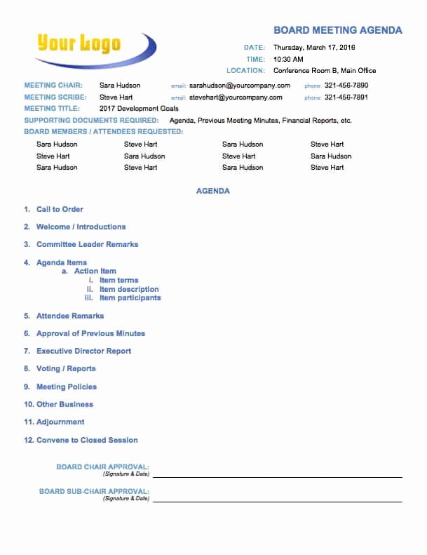 Meeting Minutes Agenda Template Best Of 10 Free Meeting Agenda Templates for Microsoft Word