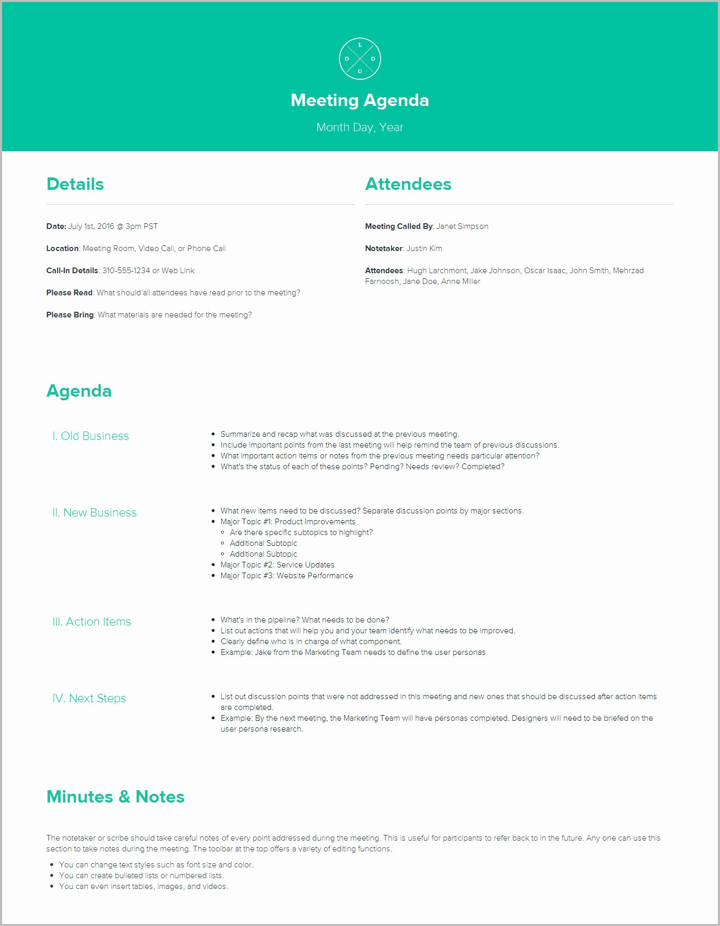 Meeting Minutes Agenda Template Inspirational How to Create A Meeting Agenda A Step by Step Guide