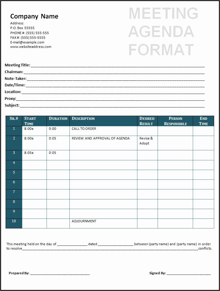 Meeting Minutes Agenda Template Lovely 2 Meeting Agenda formatfree Word Templates