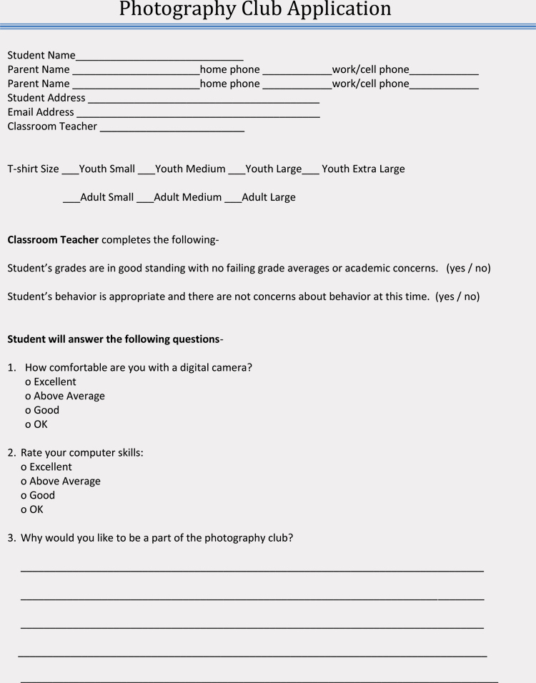 Membership Application form Sample Fresh Club Membership Application Registration form Templates