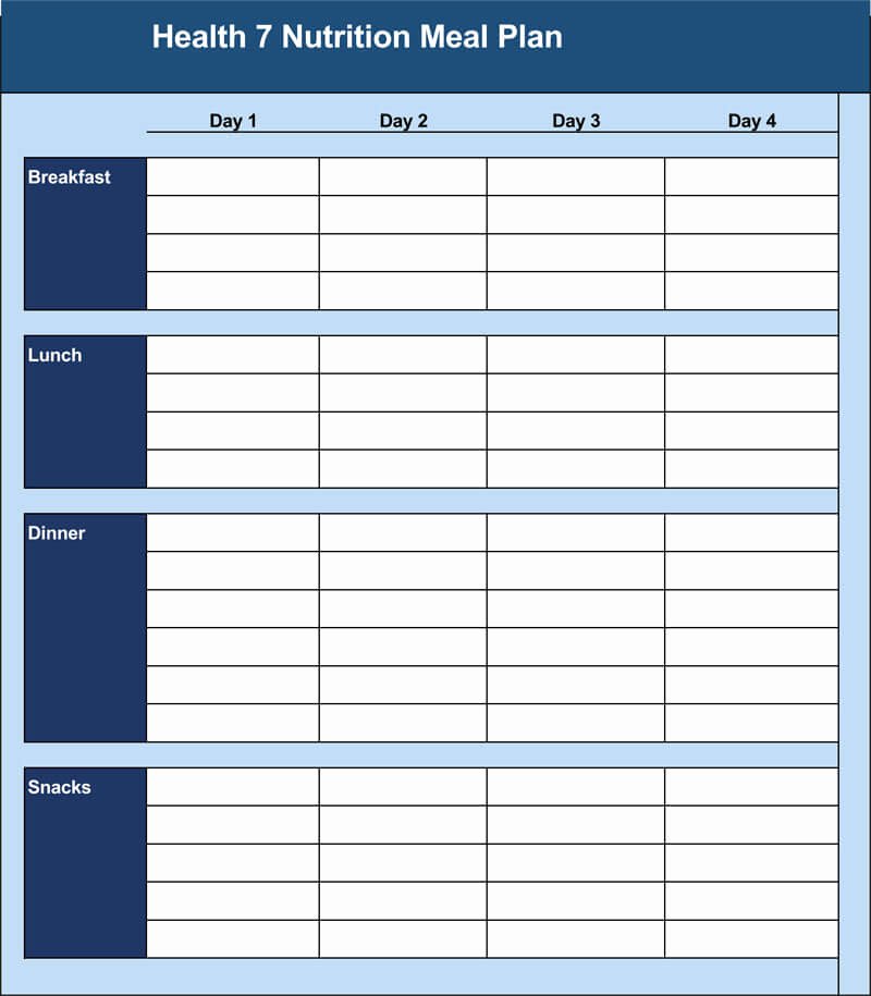 Menu Planner Template Excel Beautiful 25 Free Weekly Daily Meal Plan Templates for Excel and Word