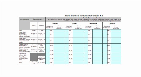 Menu Planner Template Excel Inspirational 23 Free Menu Templates Pdf Doc Excel Psd