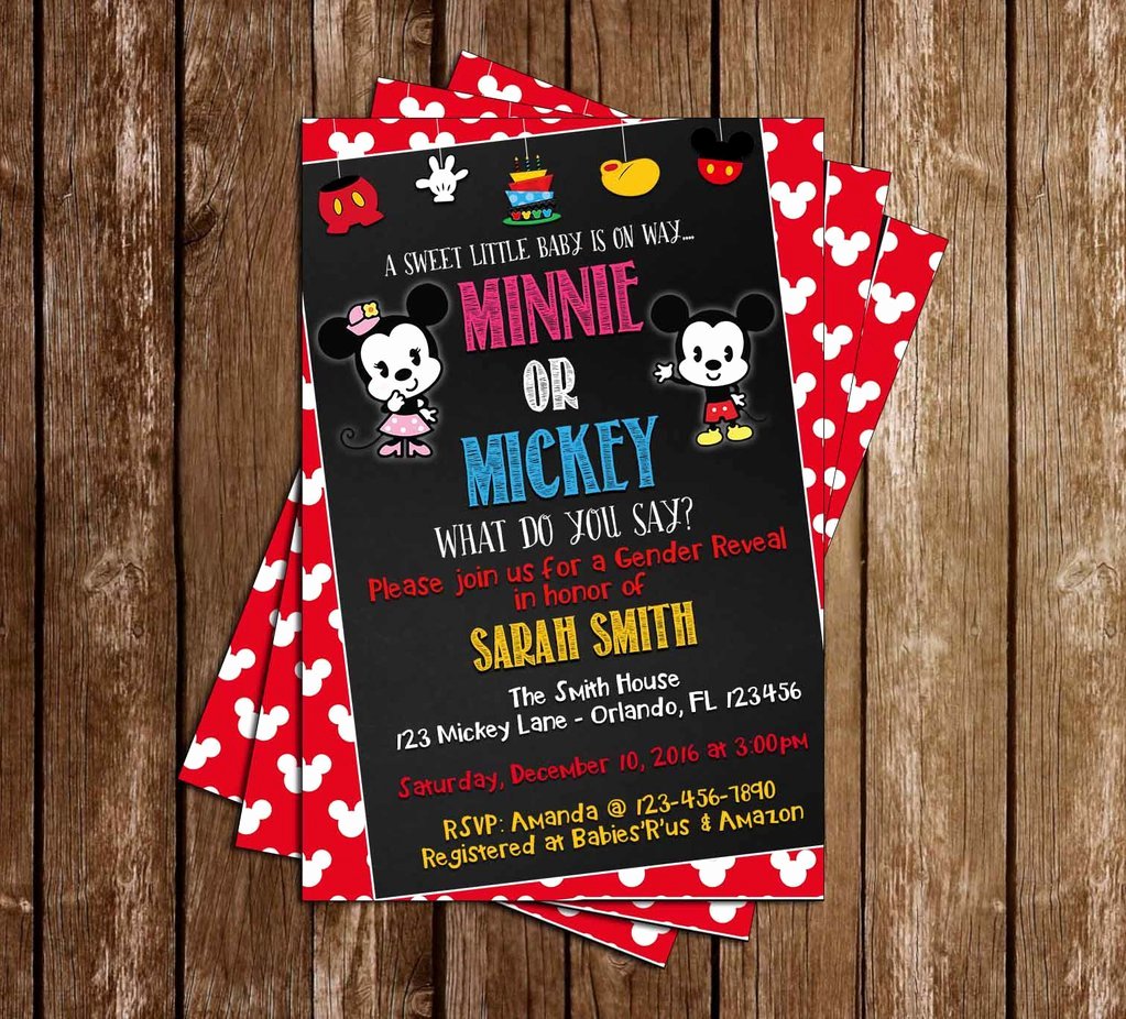 Mickey and Minnie Mouse Invitations Lovely Novel Concept Designs Mickey &amp; Minnie Mouse Gender