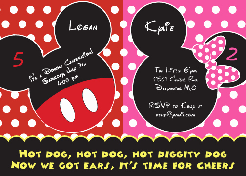 Mickey and Minnie Party Invitations Fresh Mickey and Minnie Mouse Birthday Invitations – Bagvania