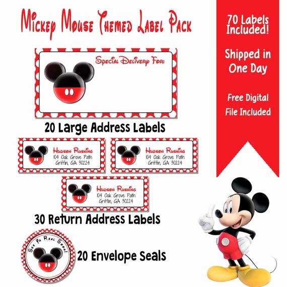 Mickey Mouse Address Label Awesome Mickey Mouse themed Address Label Party Pack 70 Mickey Mouse