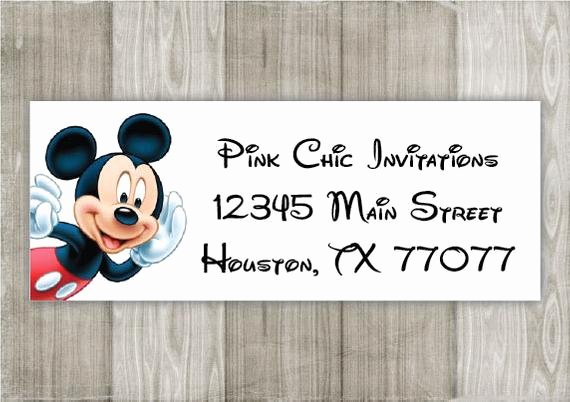 Mickey Mouse Address Label Best Of Mickey Mouse Return Address Labels Custom by