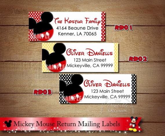 Mickey Mouse Address Label Fresh Mickey Mouse Return Address Labels Minnie Mouse Return