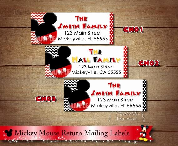 Mickey Mouse Address Label Lovely Mickey Mouse Return Address Labels Chevron Mickey Mouse