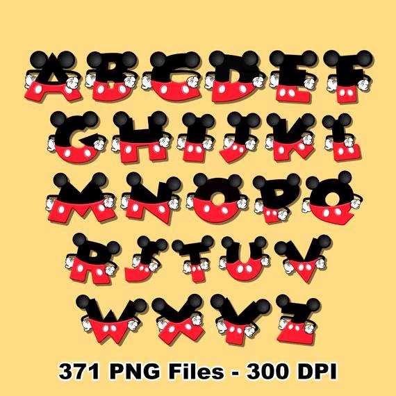 Mickey Mouse Alphabet Letters Unique Mickey Mouse Alphabet Clipart 11 Full Alphabets 371 Png
