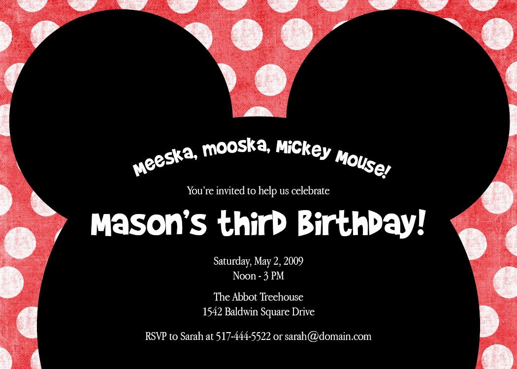 Mickey Mouse Birthday Invitations Wording Fresh Meeska Mooska A Cute Mickey Mouse Birthday Party