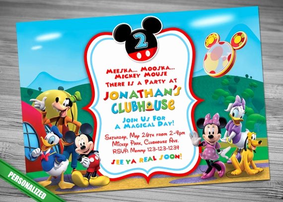 Mickey Mouse Clubhouse Birthday Invitation Elegant Mickey Mouse Clubhouse Invitation Mickey Invitation Mickey