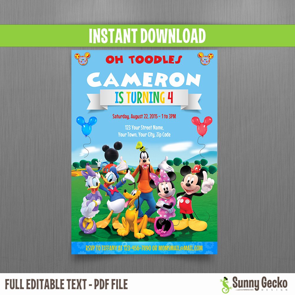 Mickey Mouse Clubhouse Birthday Invitation New Mickey Mouse Clubhouse Birthday Invitation