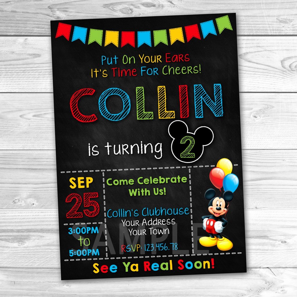Mickey Mouse Clubhouse Birthday Invitations Luxury Mickey Mouse Party Invitation Mickey Mouse Invitation