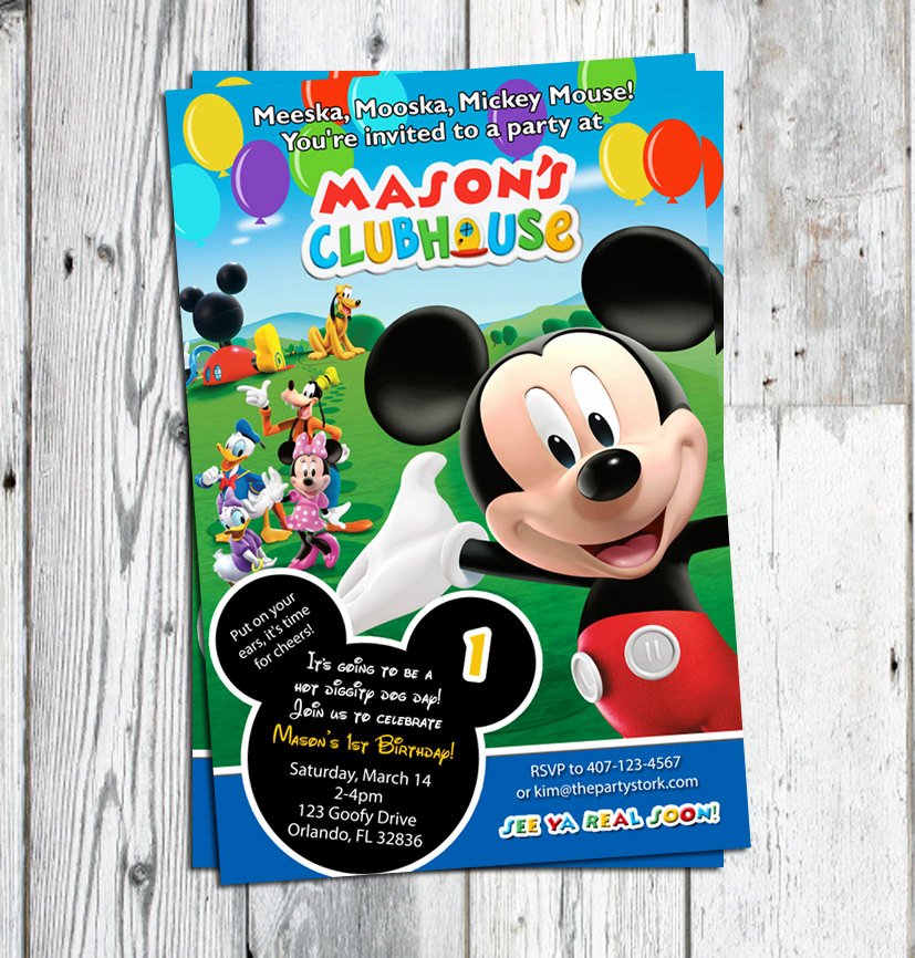 Mickey Mouse Clubhouse Invitation Lovely Mickey Mouse Clubhouse Invitations Printable Personalized