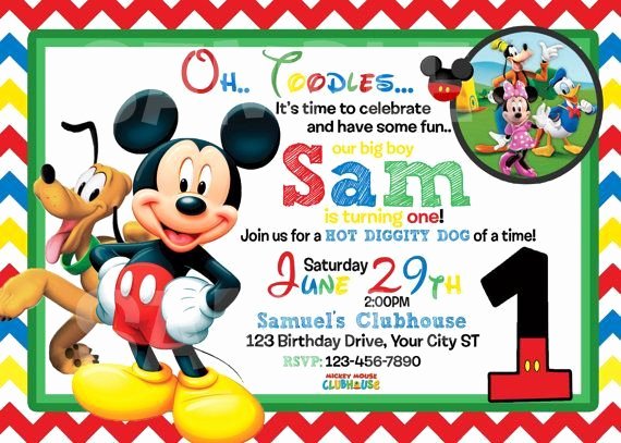 Mickey Mouse Clubhouse Invitation Template Best Of Mickey Mouse 1st Birthday
