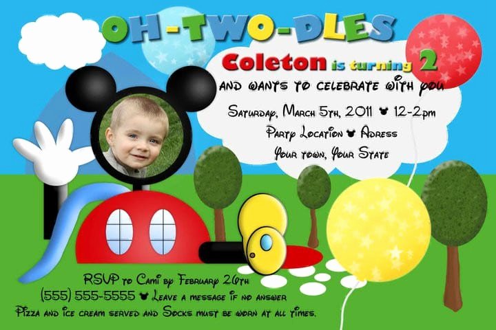mickey mouse clubhouse invite template