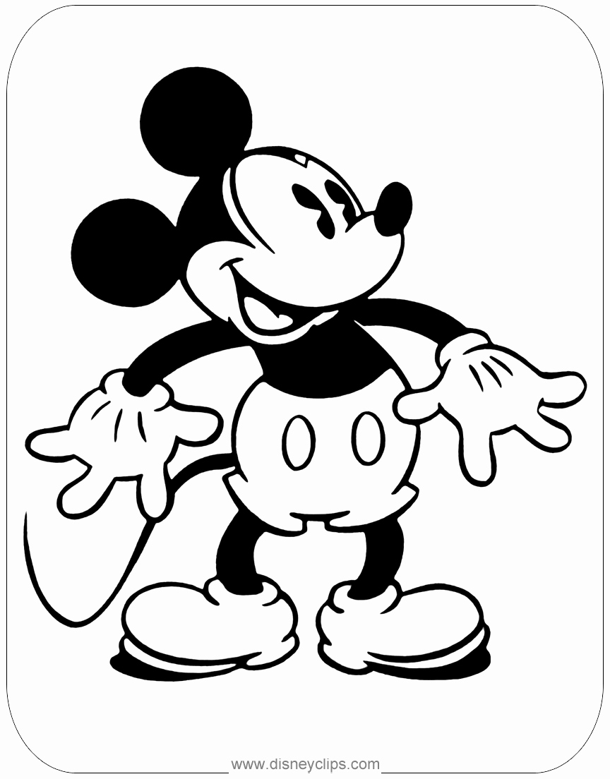 Mickey Mouse Colouring Sheets New Classic Mickey Mouse Coloring Pages