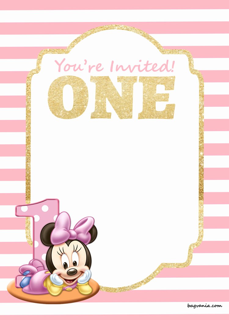 Mickey Mouse Invitation Maker Luxury Free Printable Disney Princess 1st Birthday Invitations