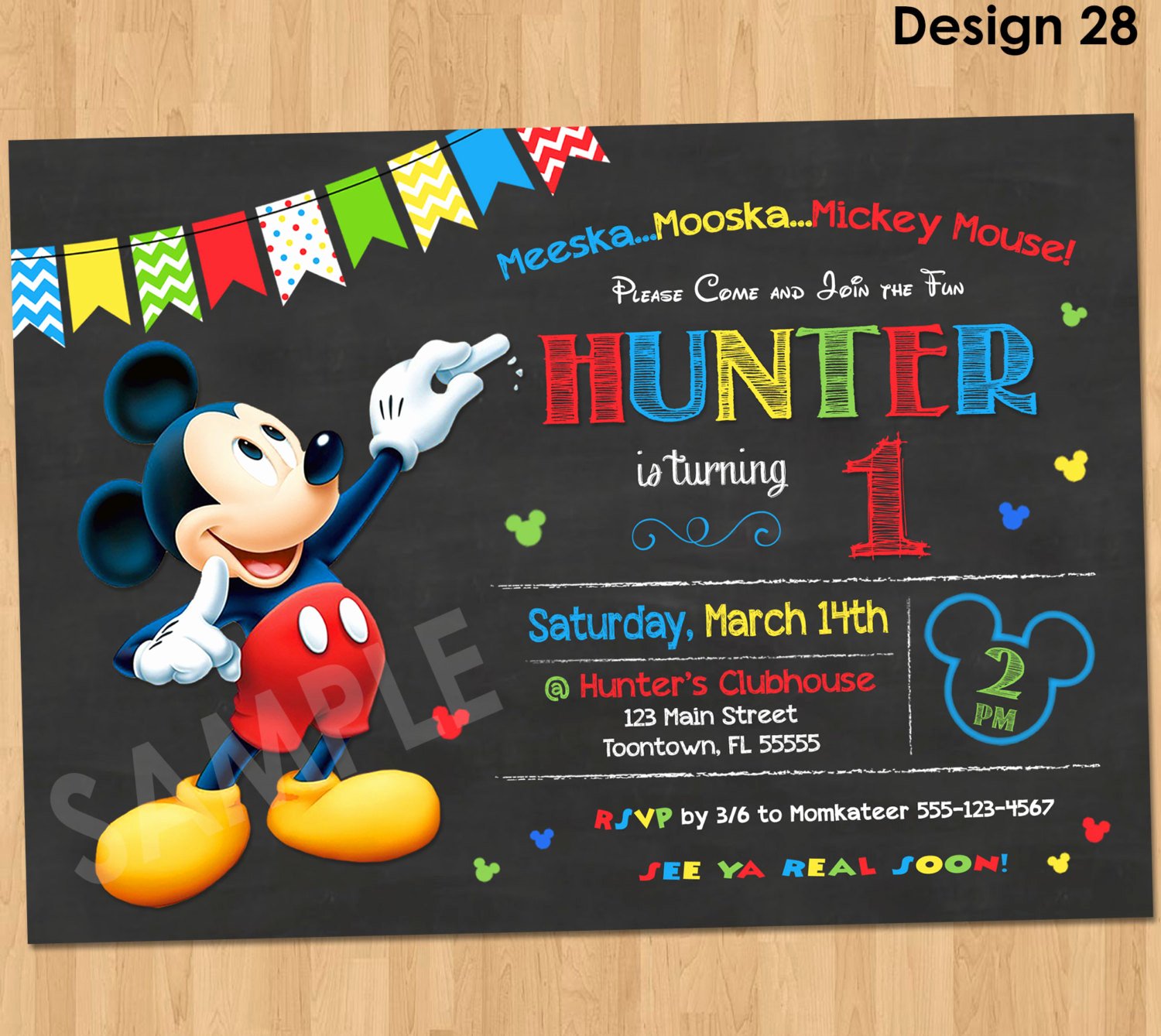 Mickey Mouse Invitation Maker Unique Mickey Mouse Birthday Invitation Mickey Mouse Clubhouse