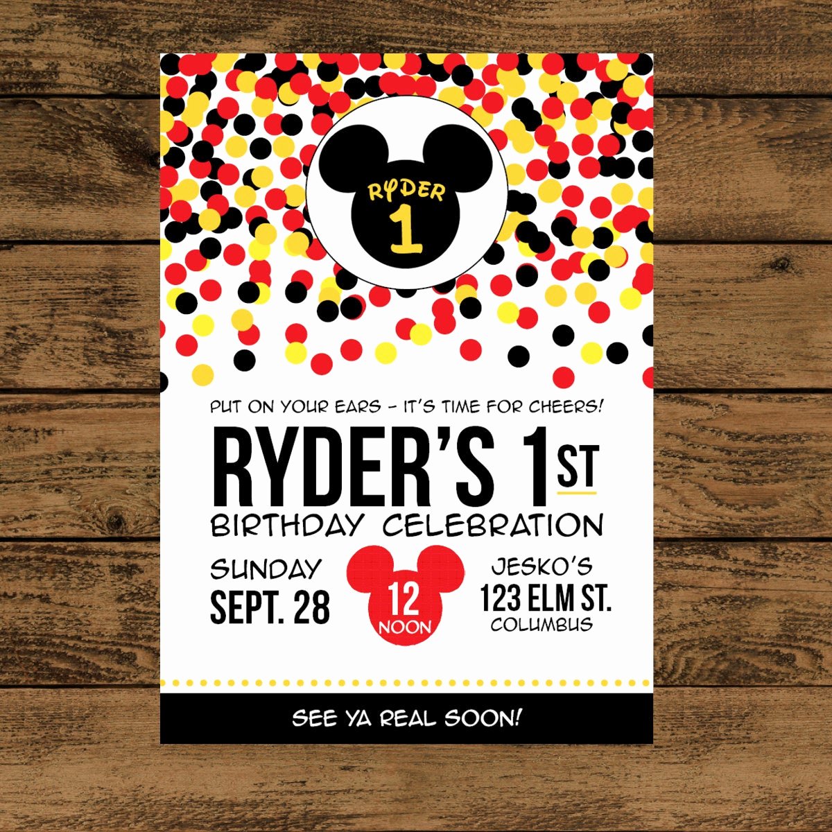 Mickey Mouse Invitations Template Free Beautiful Mickey Mouse Birthday Invitation Digital or Printed