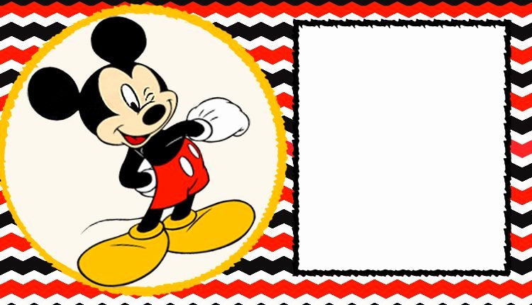 free blank mickey mouse 1st invitation chevron template