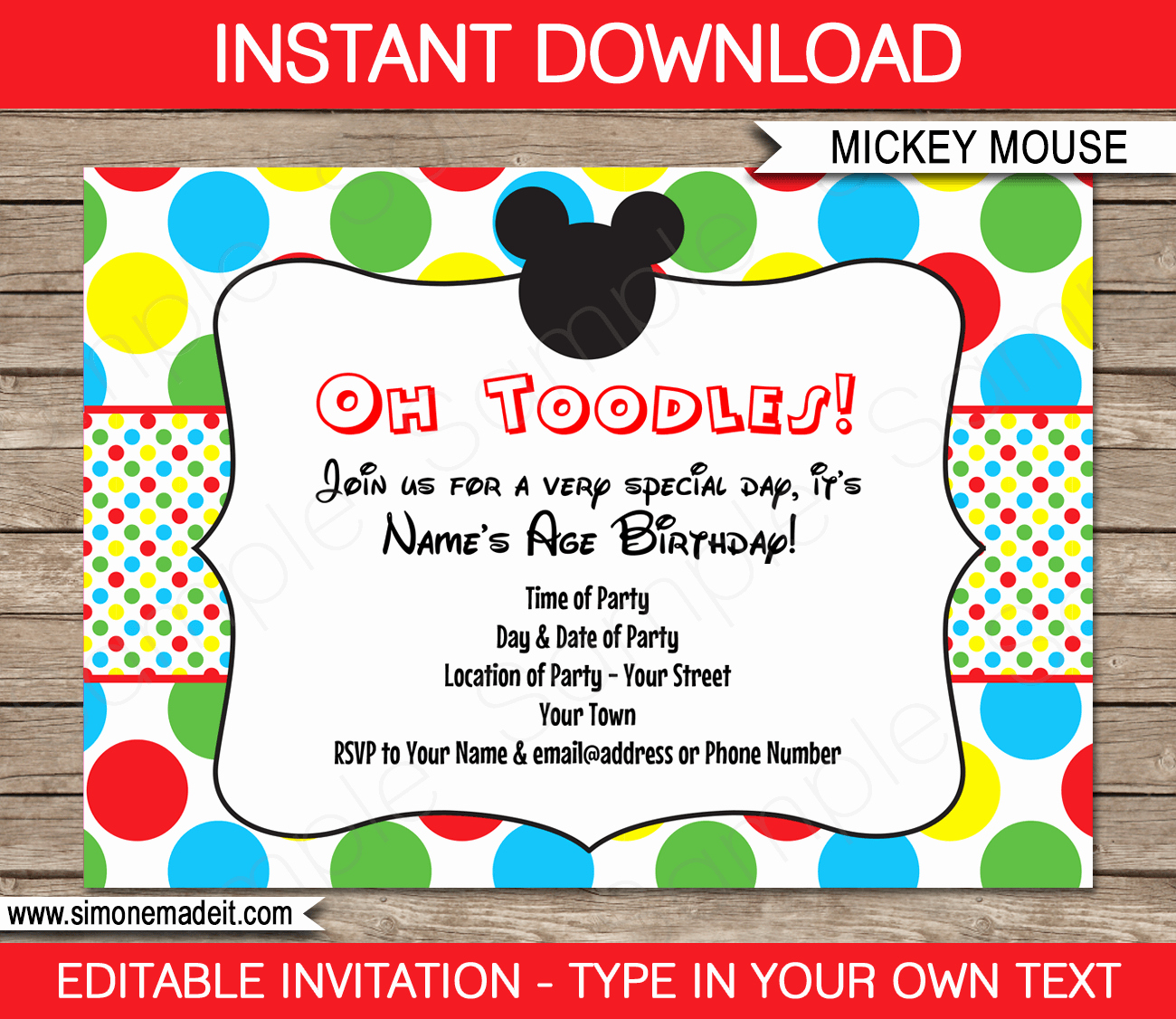 Mickey Mouse Invitations Template Free Best Of Mickey Mouse Party Invitations Template
