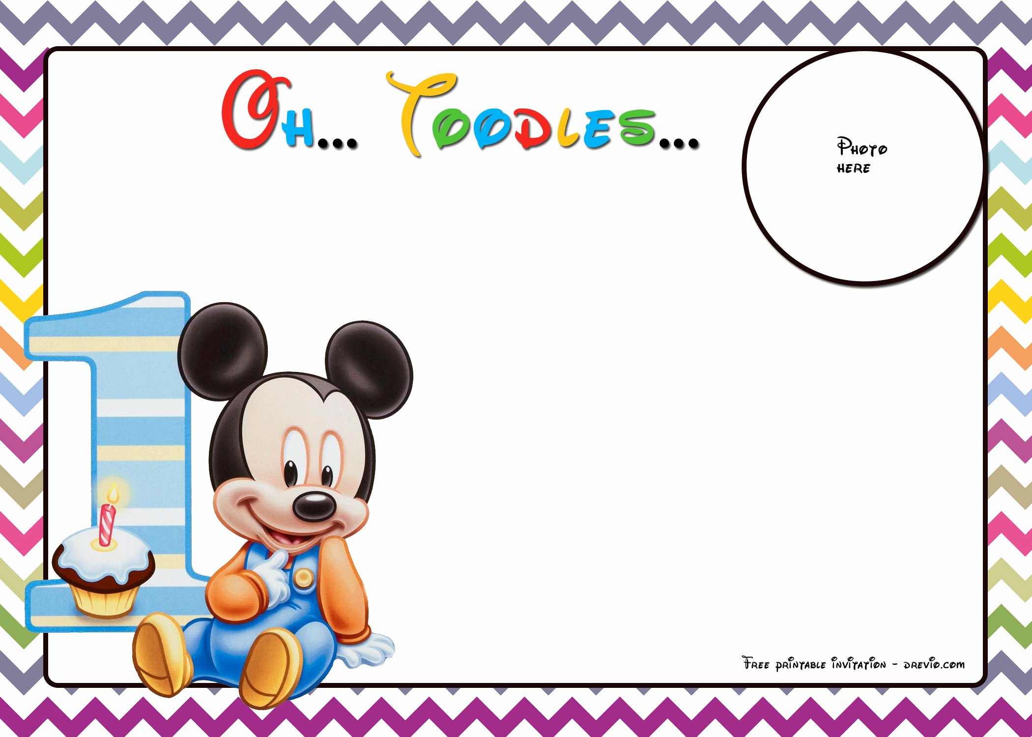 Mickey Mouse Invitations Template Free Fresh Free Mickey Mouse Birthday Invitations Template – Chevron