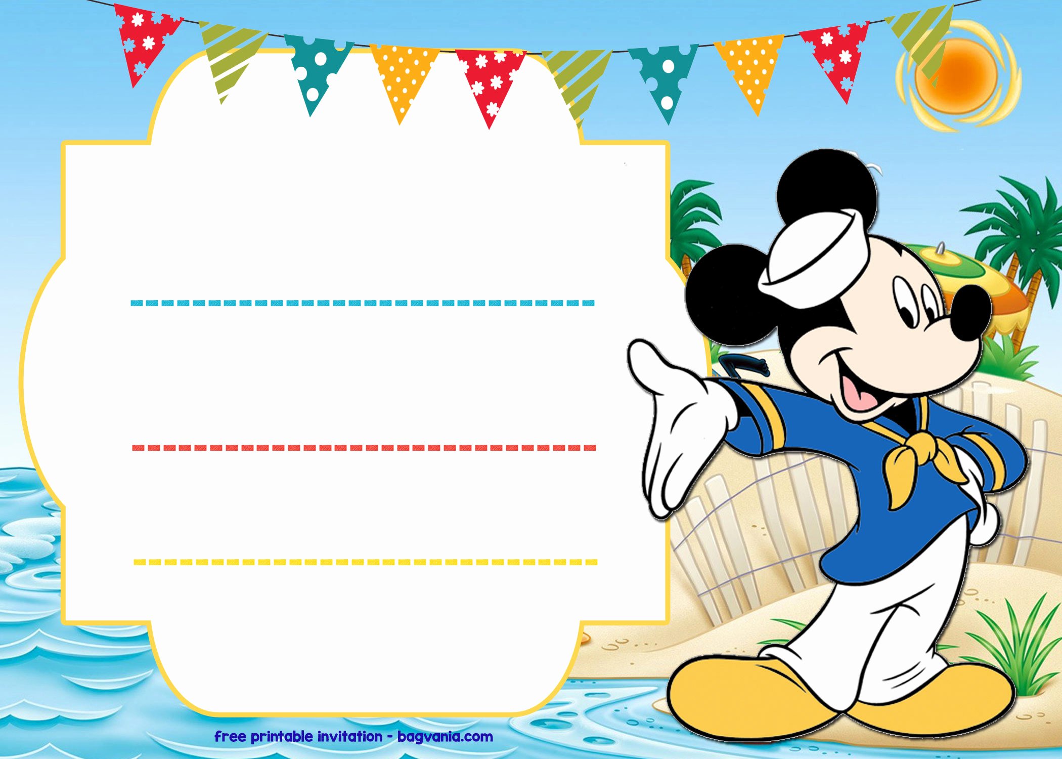 Mickey Mouse Invitations Template Free Lovely Free Mickey Mouse Sailor Invitation Template – Free