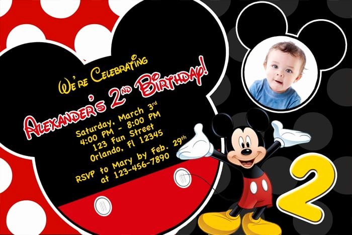 Mickey Mouse Invitations Template Free Luxury Free Printable Birthday Invitations Mickey Mouse