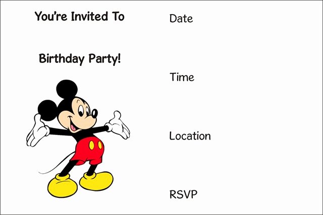 Mickey Mouse Invitations Template Free Luxury Free Printable Mickey Mouse Invitation Archives