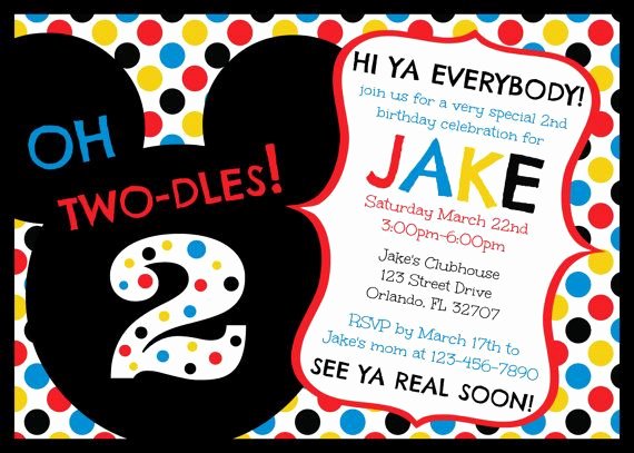 Mickey Mouse Invitations Wording Elegant Free Printable Mickey Mouse Clubhouse Birthday Invitations