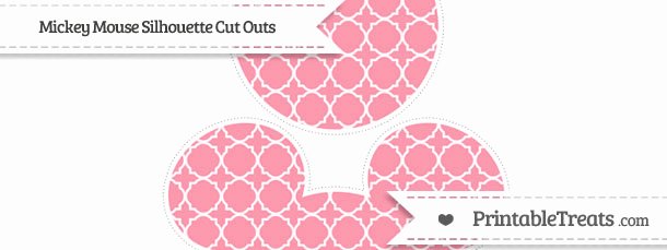 Mickey Mouse Pattern Cut Out Elegant Pastel Pink Quatrefoil Pattern Mickey Mouse