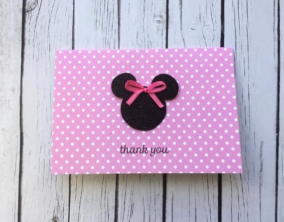 Mickey Mouse Thank You Notes Awesome Set Of 10 Minnie or Mickey Mouse Thank You Cards by
